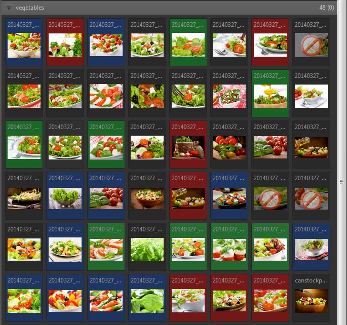 Using XML label colors for thumbnail backgrounds creates excellent visual clues.