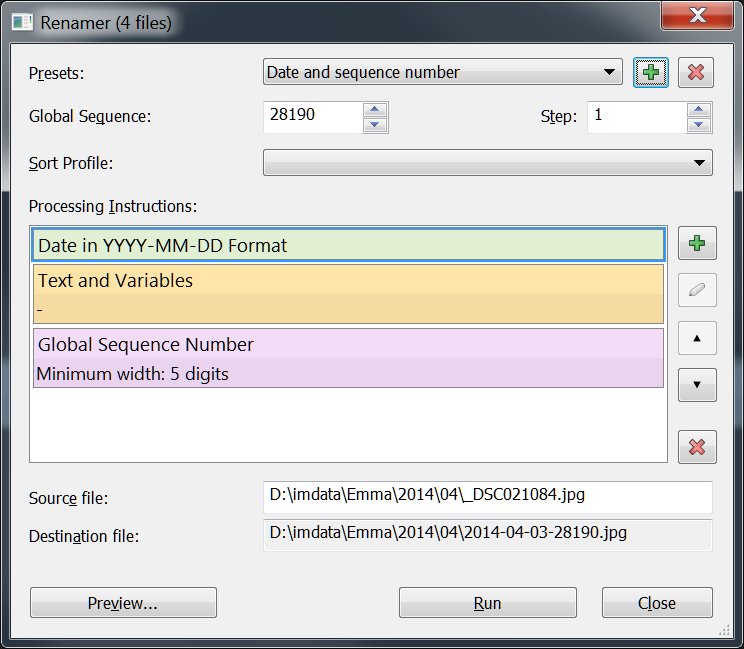 The Renamr user interface.