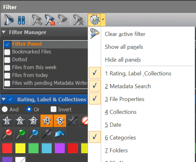 Filter manager command