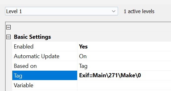 Screen shot of the data-driven properties dialog.