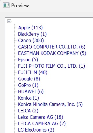 A screen shot of the preview dialog for data-driven properties. It shows the results of the Make tag.