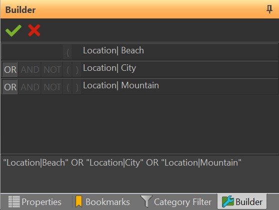 Screen shot of the Category @Builder.