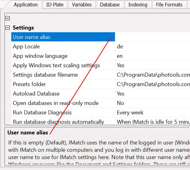 Integrated help texts show at the bottom when the user selects a setting.