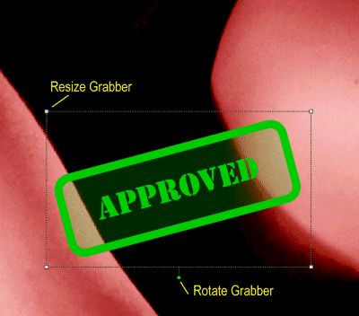 Using grabbers to resize or rotate an annotation object.