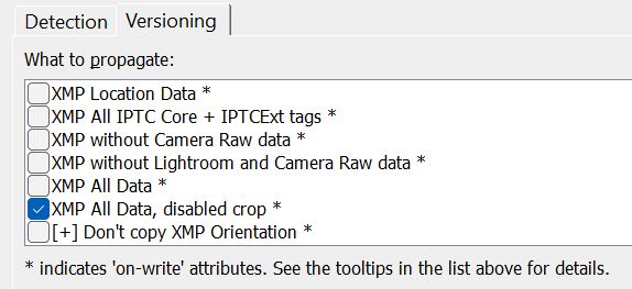 Selecting tag groups to propagate.