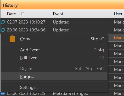 Screen shot of the History Panel context menu.