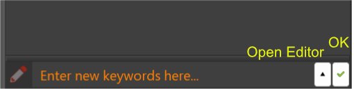 The OK and Open Editor buttons next to the keyword input field.