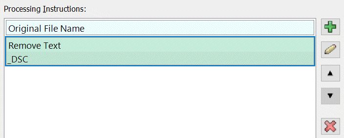 The selected steps in the Renamer step list.