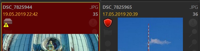 A screen shot of an off-line and a read-only file in an IMatch File Window.