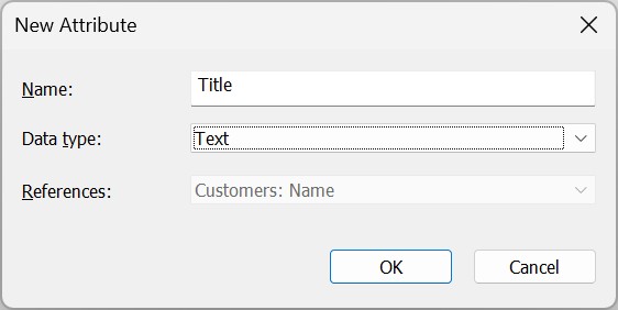 Adding an attribute of type Text.