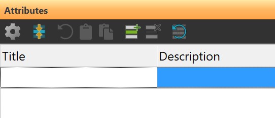 Adding a new row to the Attribute Set and starting to enter data.