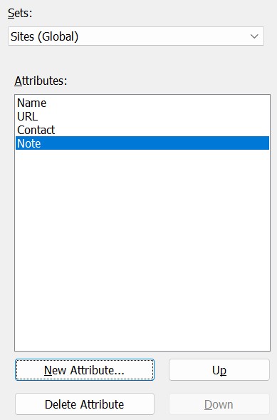 The finished set in the Attributes Editor