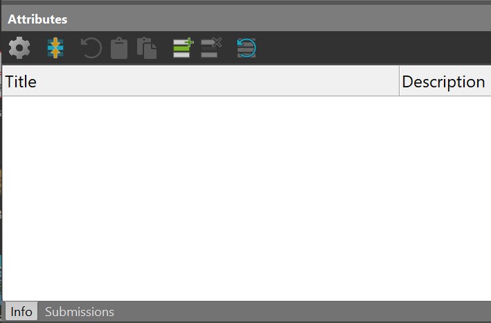 The tabs in the Attribute Panel represent the Attribute Sets available.