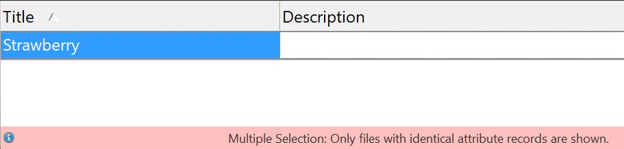 Merging/folding ot attribute values for selections containing multiple files.