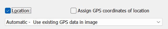 The settings in a Metadata Template for Locations.