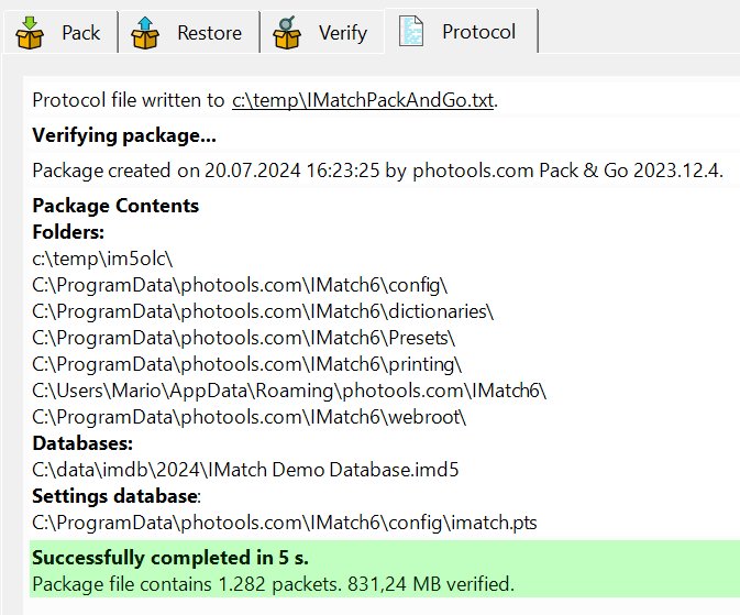 A screen shot of the package verification results.