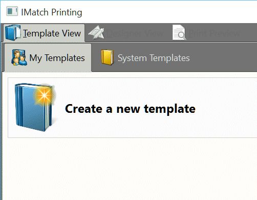 The Template View in the Design & Print Designer.