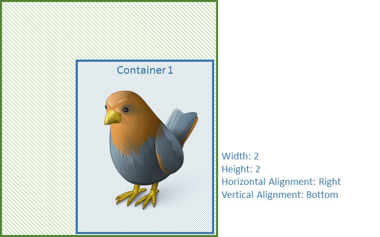 Sizing and aligning multiple containers.