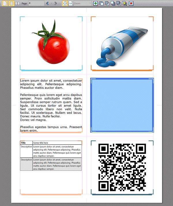 A page with several different containers.