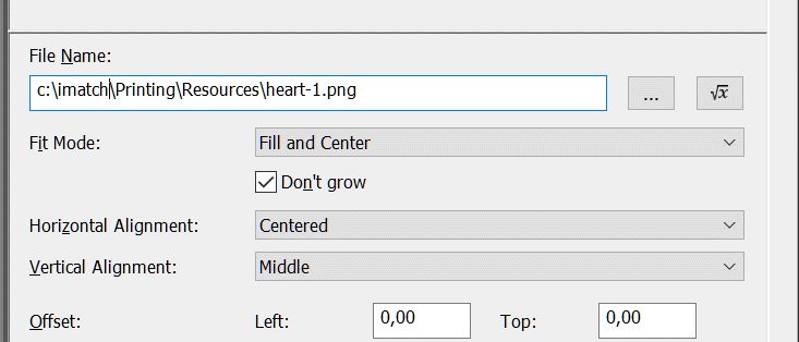 A screen shot of the properties controlling the graphic overlay.