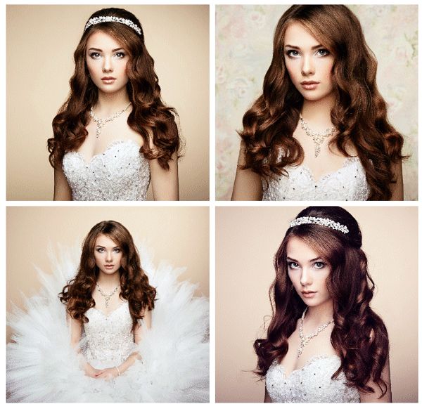 A 2x2 set of bridal portraits.