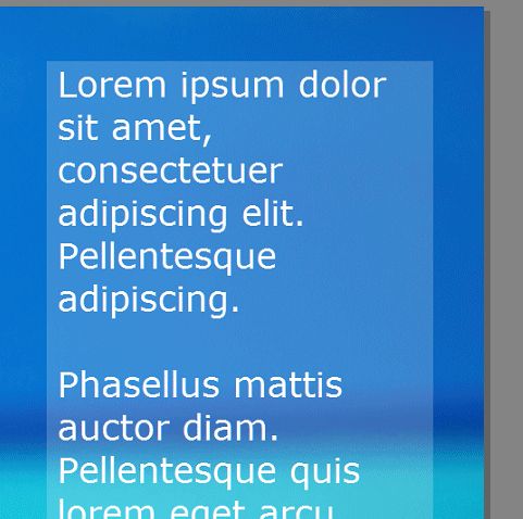 Making text stand out in this image by using a semi-transparent background color.