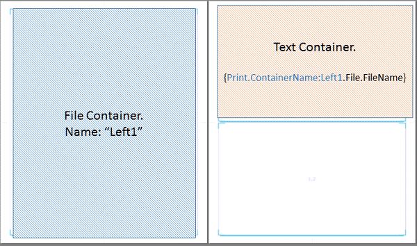 A screen shot of containers which display data using print variables.