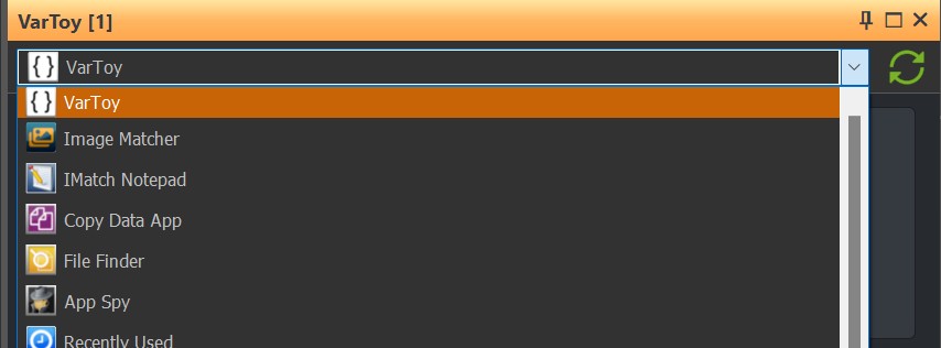The drop-down control lists all available apps.