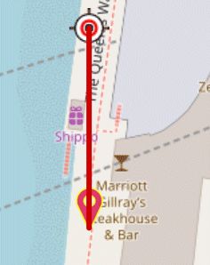 A ew destination coordinate places on the map.
