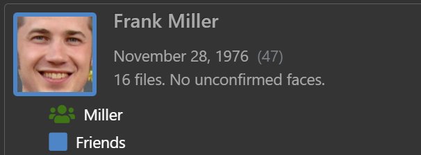Screen shot of the People View with the new cover image for Frank.