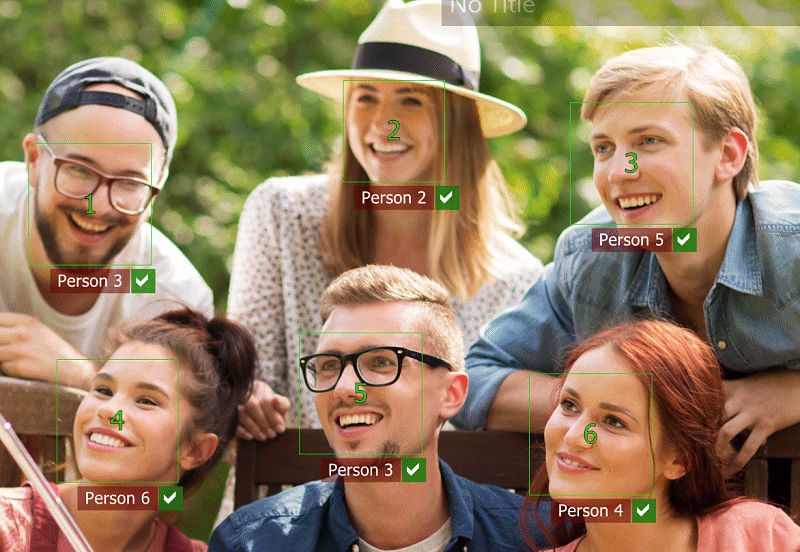 Showing the face annotation order. Note the green numbers inside the face rectangles.