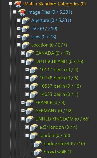 screenshot of the Location standard category.