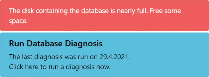 A screenshot of system messages displayed in the IMatch Dashboard.