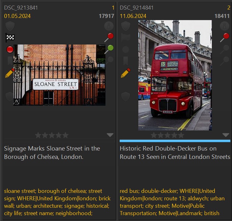 Keywords displayed in a File Window.