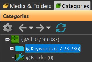 The @Keywords category in the Category View.