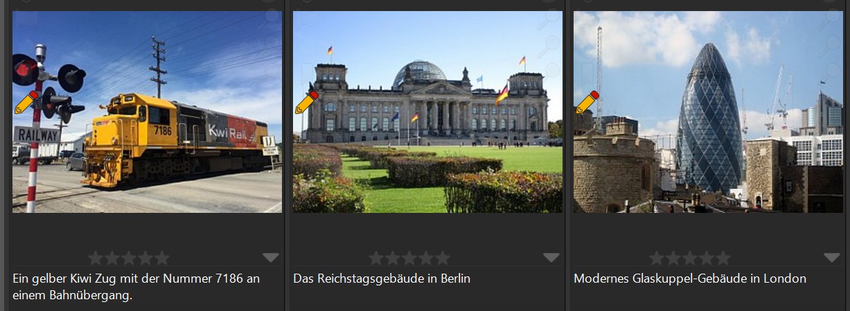 Screen shot of descriptions and keywords created with AutoTagger.