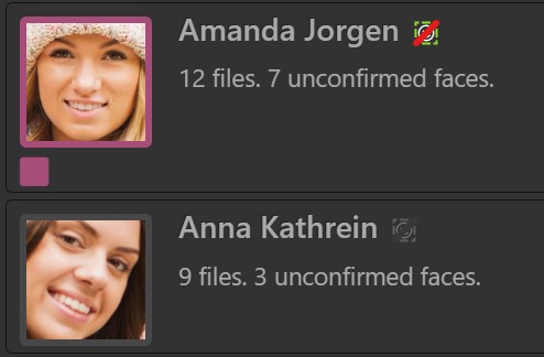 Screen shot of the People View with the Don't assign icon highlighted.