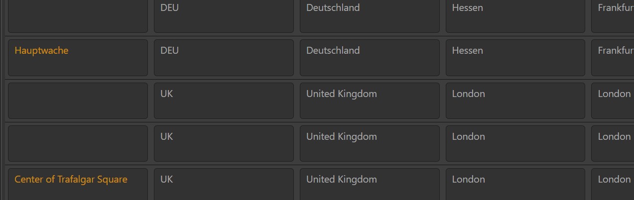 A screen shot of the AutoFill editor with comment column enabled.