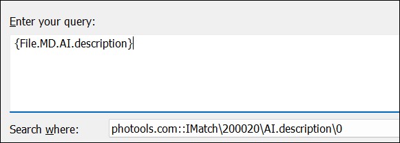 Searching for AI.description with embeddings.