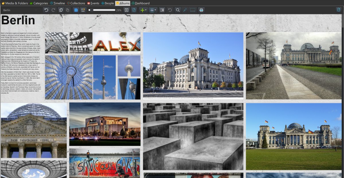 A screen shot of an Album made with images of Berlin.