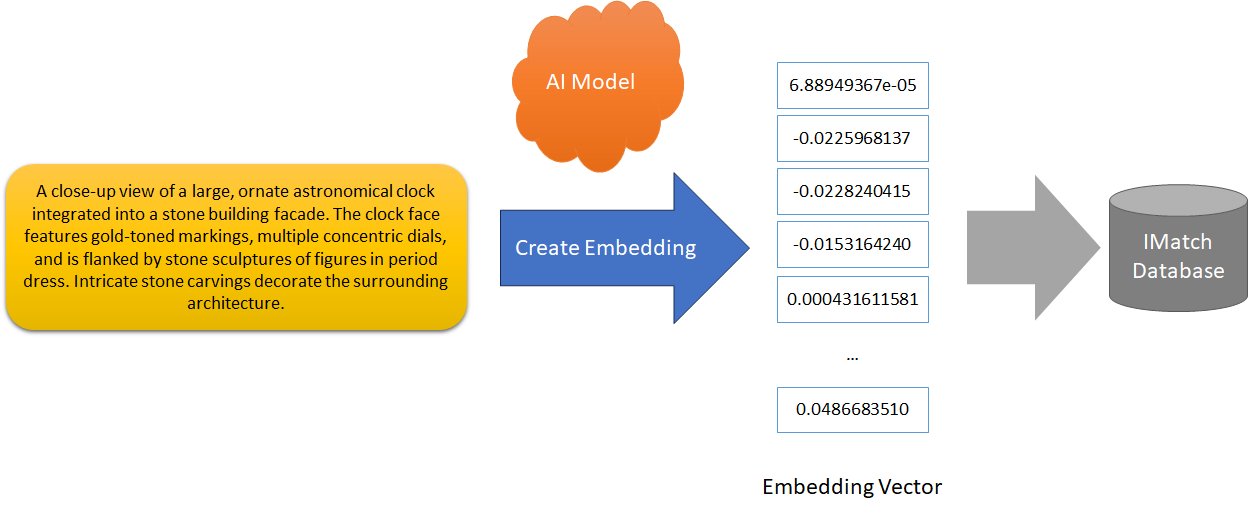 A graphic illustrating how embeddings are created in IMatch.
