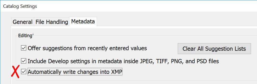Lightroom XMP Settings