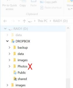 Image of Dropbox folder in Windows Explorer