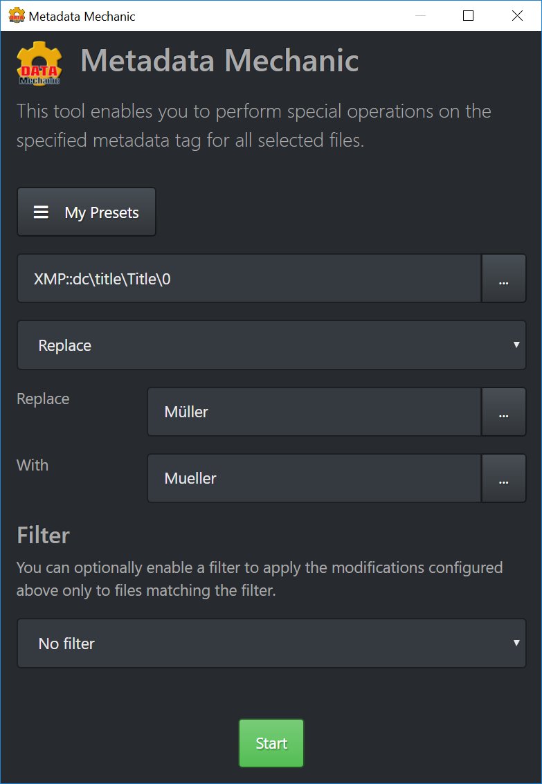 The Metadata Mechanic helps you fix or update metadata