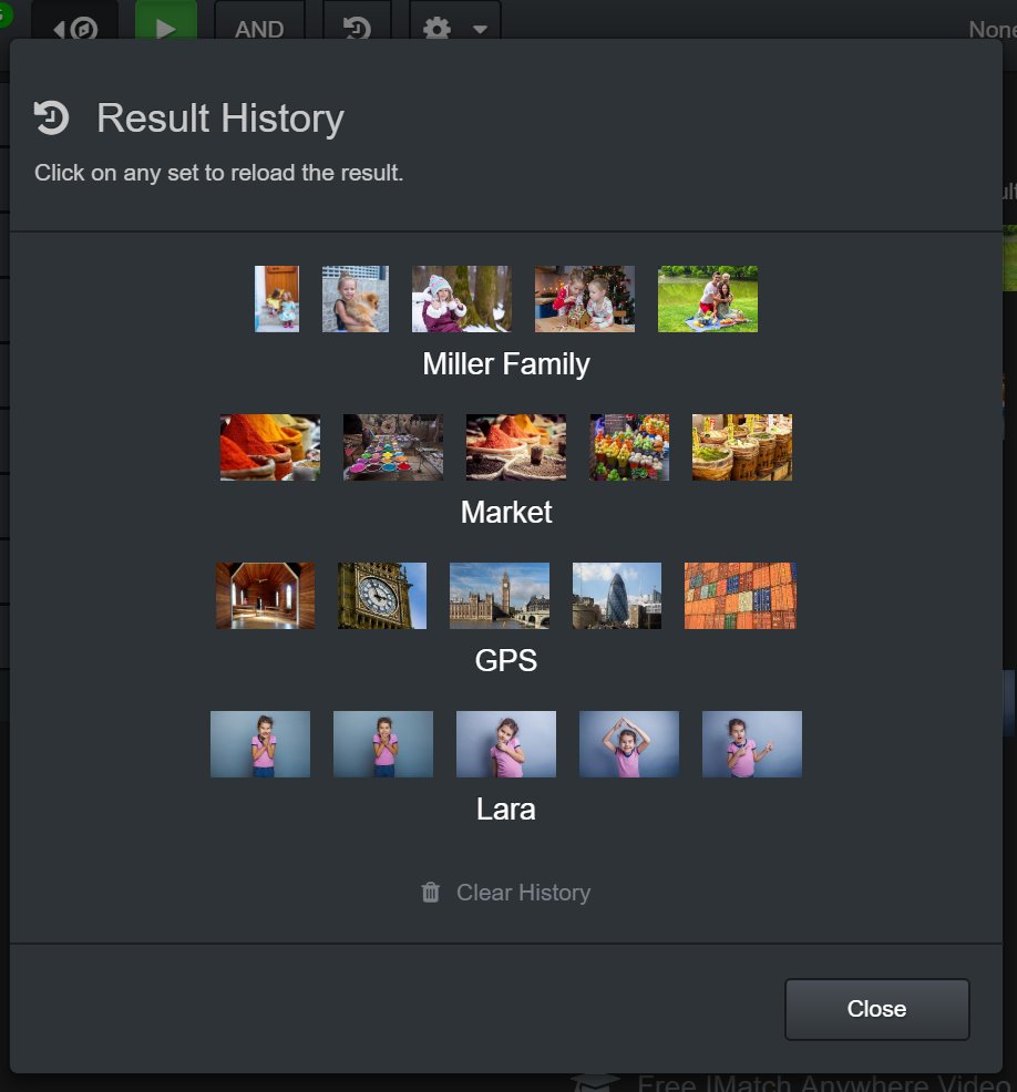 IMatch Anywhere WebViewer Result History