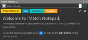 IMatch Notepad Start Page.