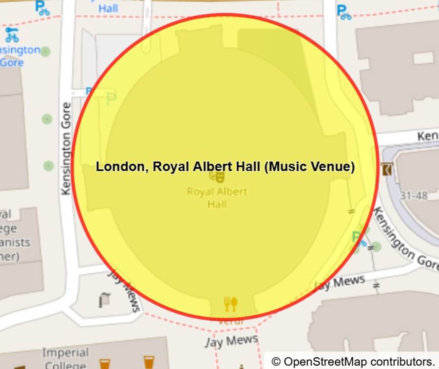 A screen shot of a location outline in the IMatch Map Panel.