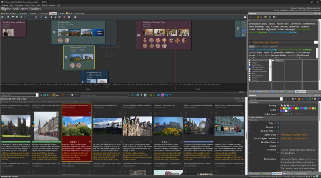 A screen shot of the IMatch Event View.