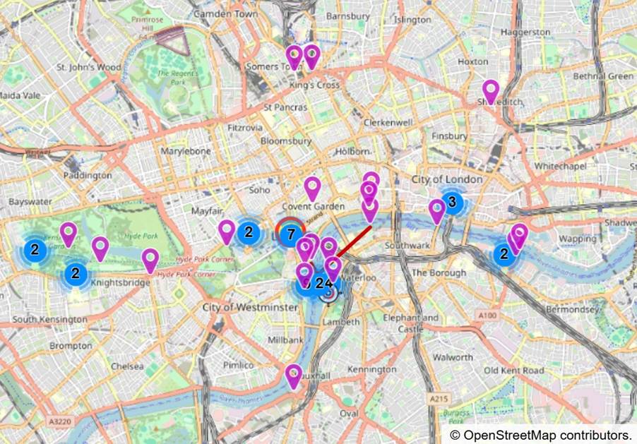 This is a screen shot of the IMatch Map Panel, showing the coordinates of many files.