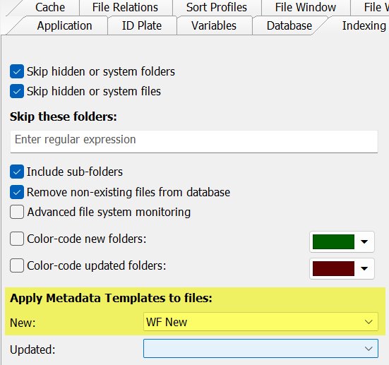 Enabling the new template in the Indexing options in IMatch.